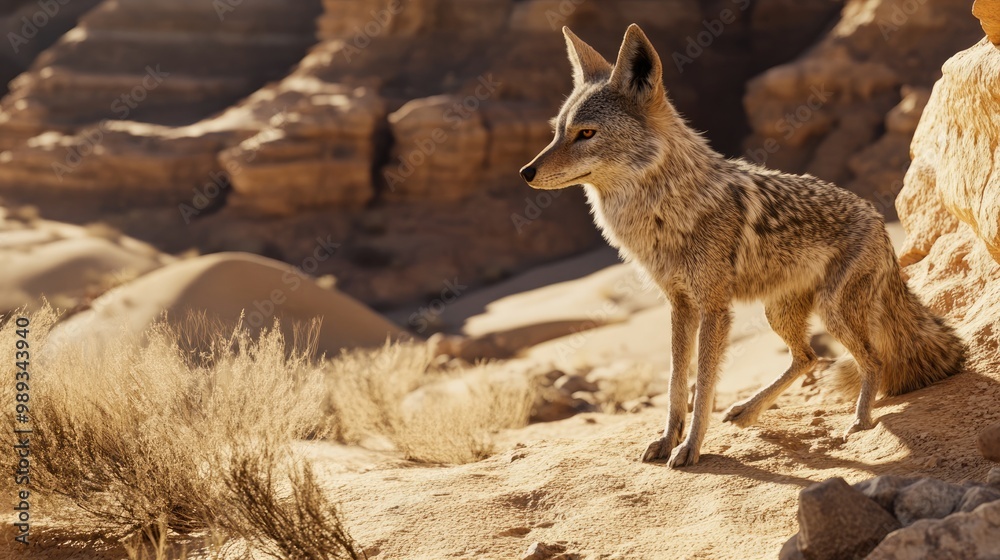 Fototapeta premium Coyote in the Desert Landscape