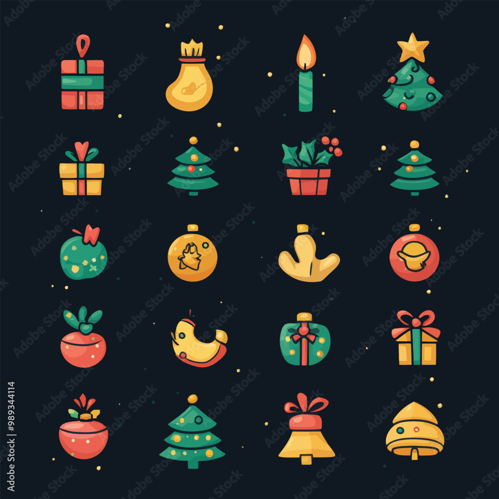 Fototapeta premium Christmas Icon and Elements Collection 