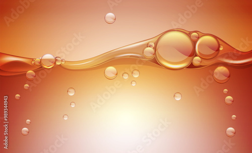 Collagen liquid serum or gel texture. Editable vector illustration