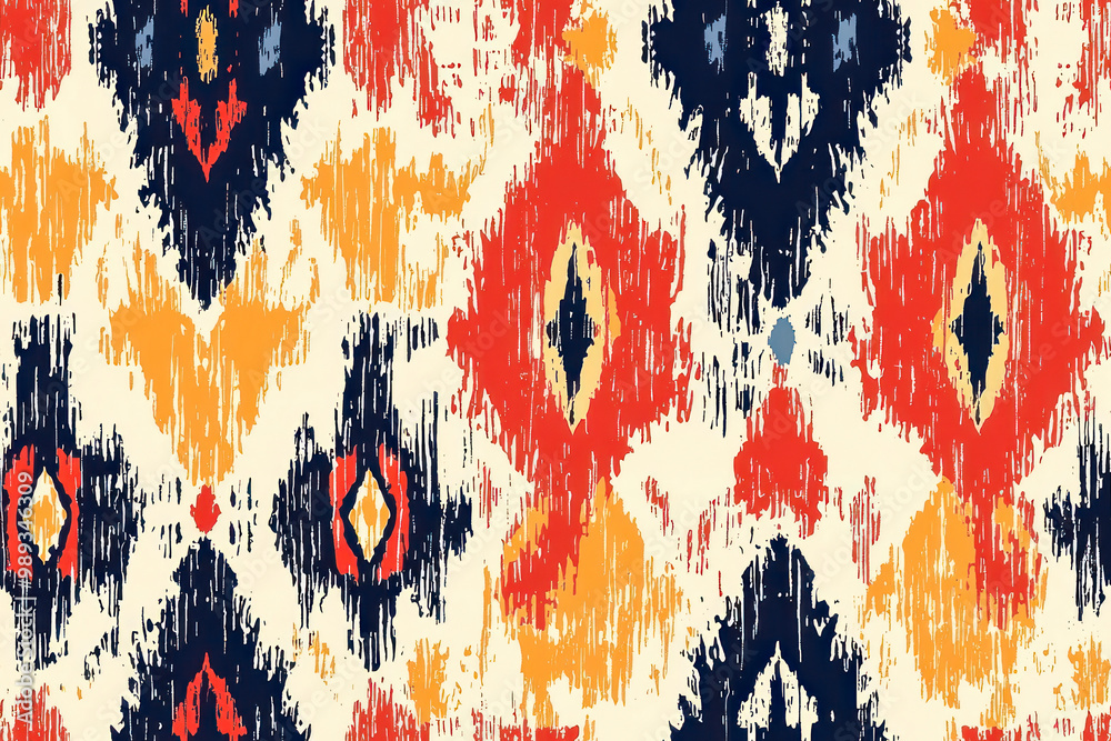 Motif ethnic handmade beautiful Ikat art.Ikat ethnic tribal, boho colors seamless wallpaper. Motif ethnic handmade beautiful Ikat art.Ikat ethnic tribal, boho colors seamless wallpaper.