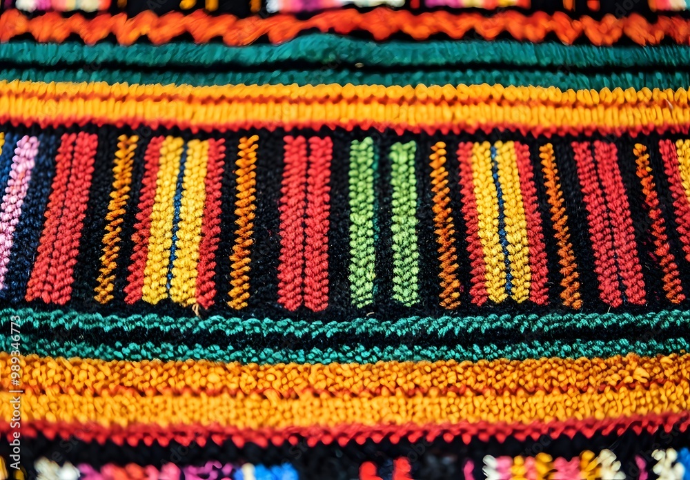 Vibrant Peruvian Textile Pattern Close-Up Vibrant Peruvian Textile Pattern Close-Up