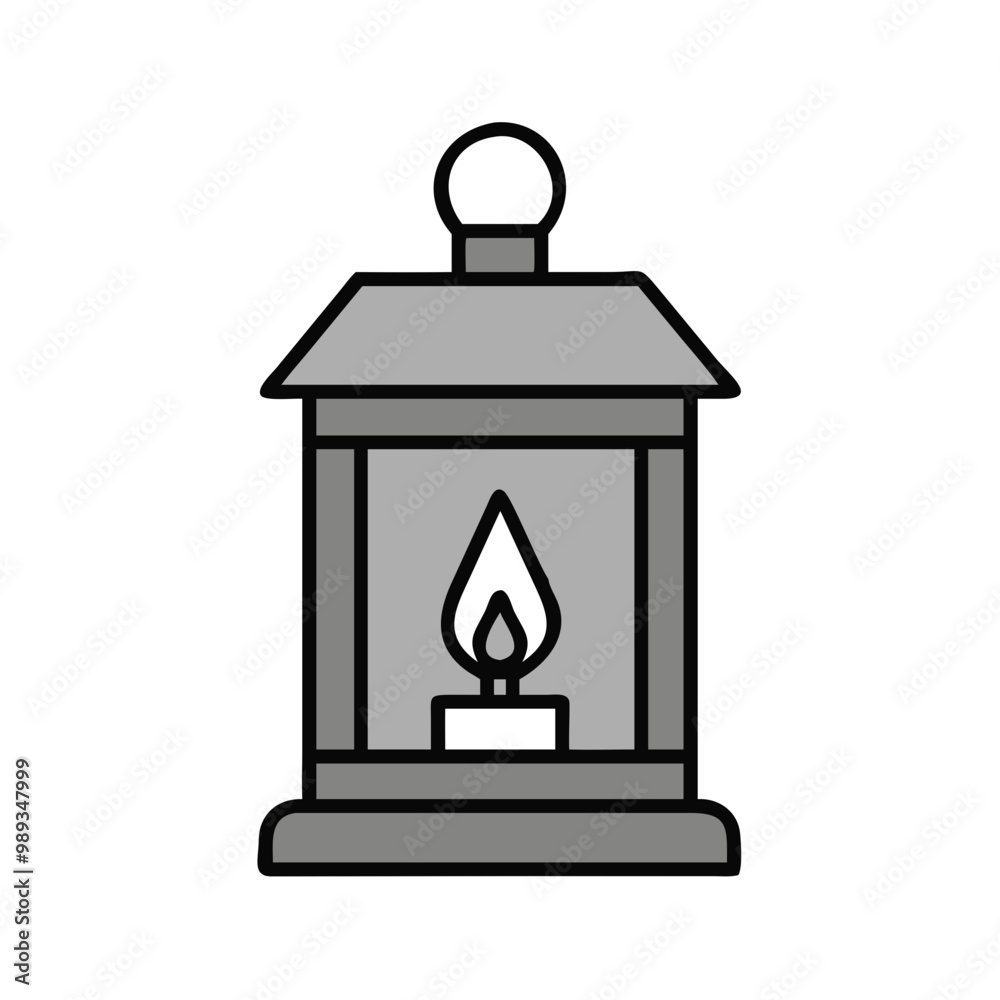 Memorial lantern icon with candle for remembrance and tribute Memorial lantern icon with candle for remembrance and tribute
