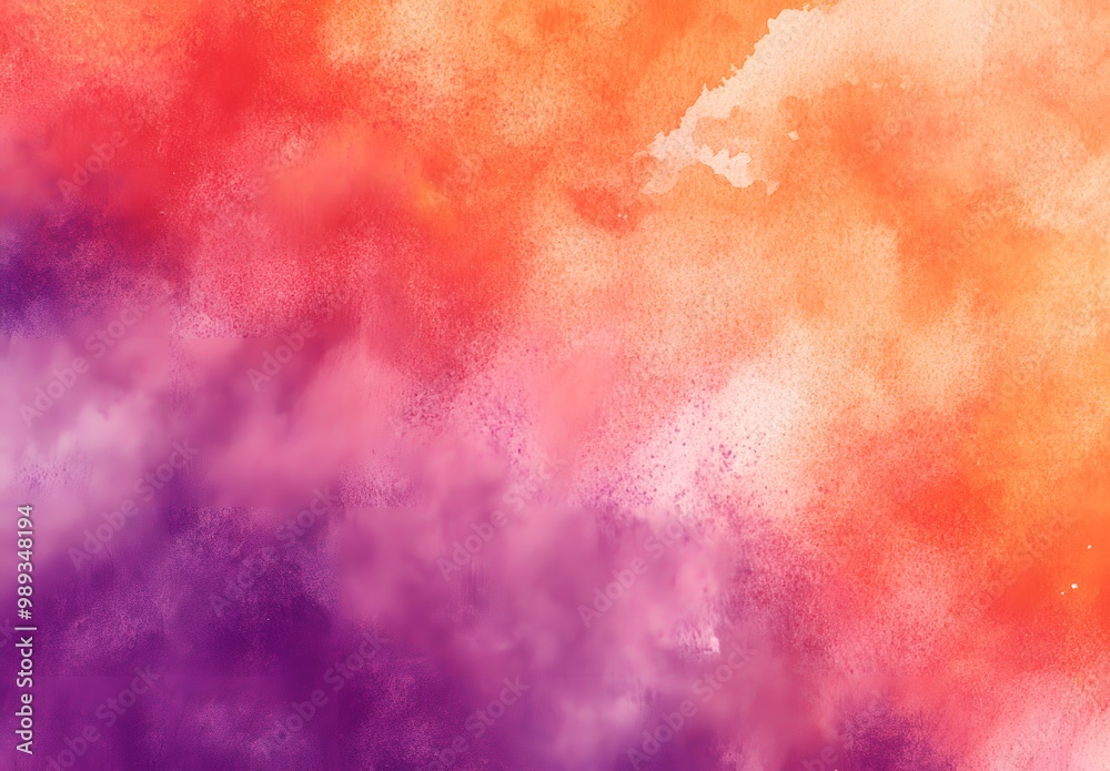 Obraz premium Abstract Watercolor Background - Orange Purple Gradient