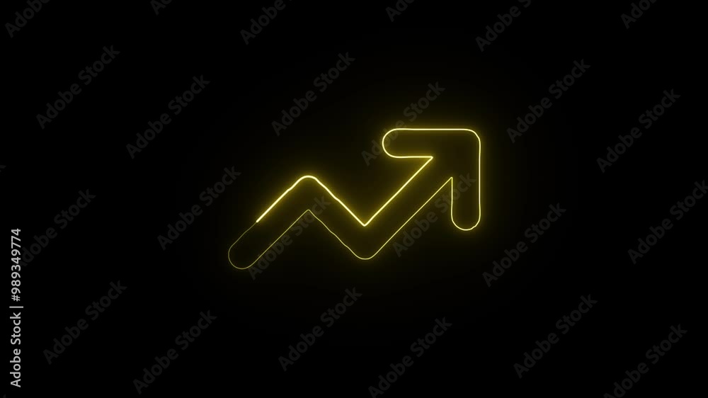 Glowing Neon Increase Up Profit Icon Isolated on Black Background - HD Motion Graphics Animation Glowing Neon Increase Up Profit Icon Isolated on Black Background - HD Motion Graphics Animation