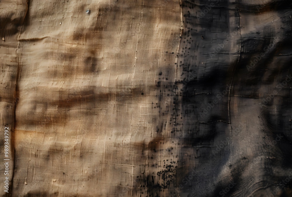 Obraz premium Burned Burlap Fabric Texture Closeup
