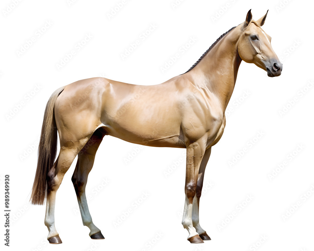 Akhal Teke isolated on a transparent background