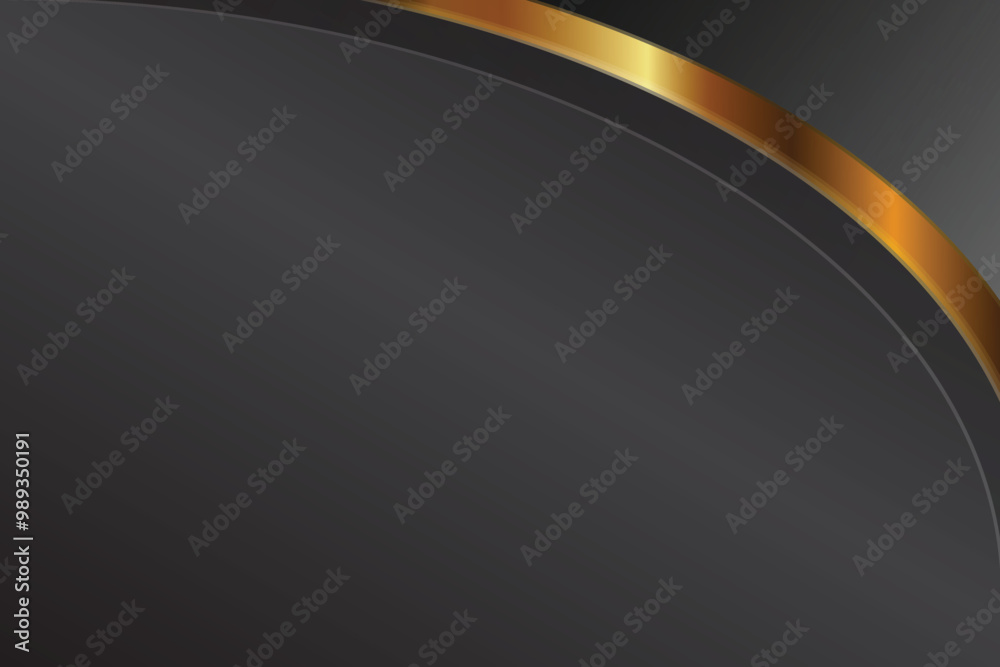 Abstract background with black and gold curved lines. Abstract background with black and gold curved lines.