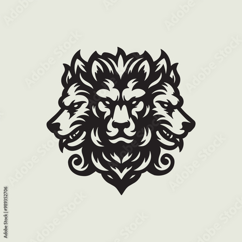 vector logo sign of Cerberus on a light background photo