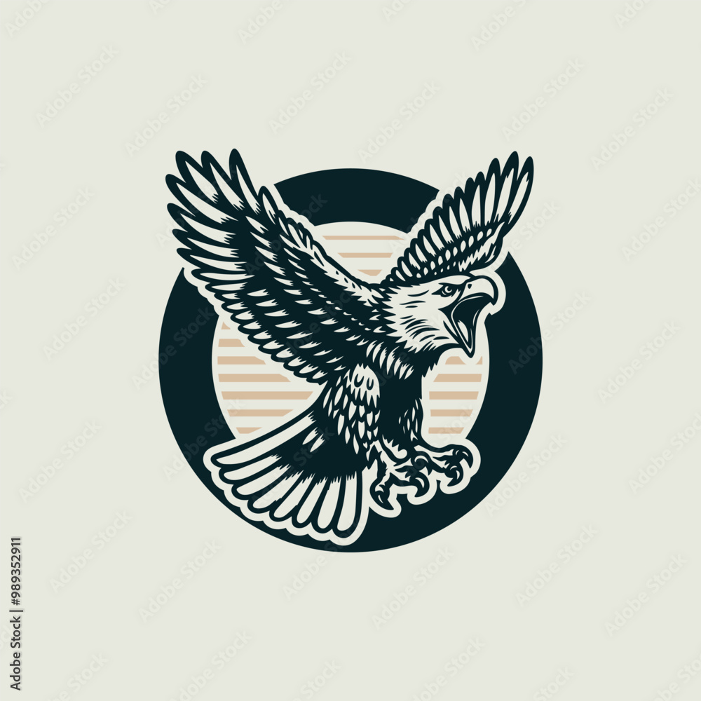 Obraz premium fury eagle logo on a light background