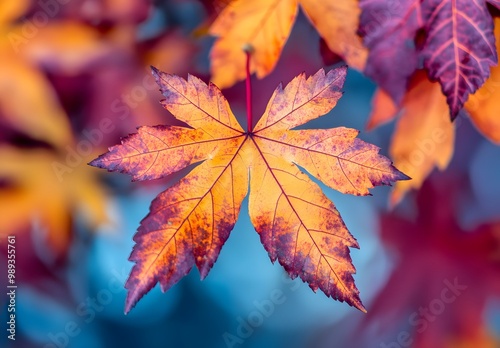 Intricate Patterns of Autumn Maple Leaf