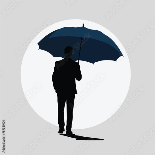 man with umbrella