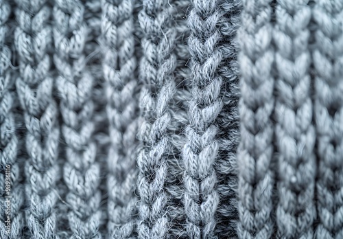 Close Up Gray Knitted Fabric Texture