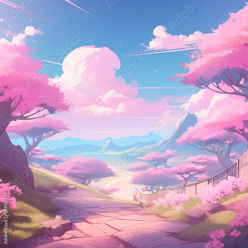 beautiful pretty landscape with clouds and sun