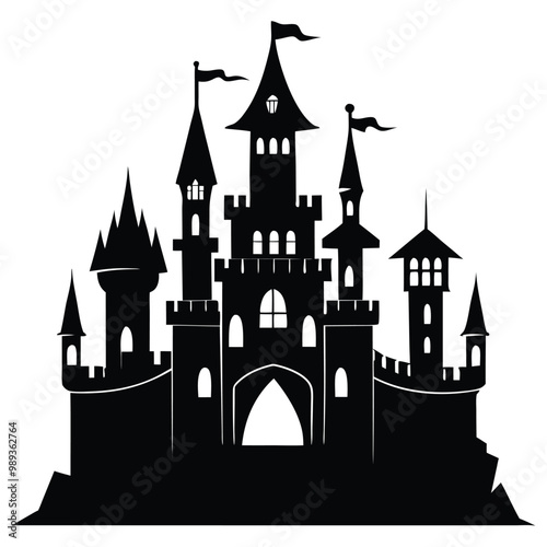 castle silhouettes black color silhouette
