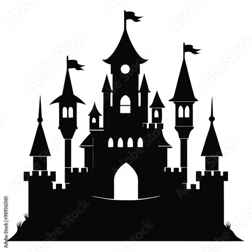 castle silhouettes black color silhouette