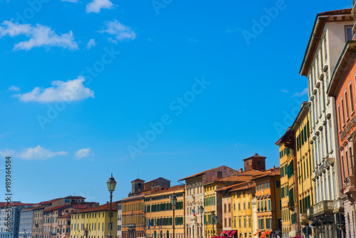 Lungarno Pacinotti, the neighborhood along the bank of the Arno River in Pisa, Tuscany, Italy photo