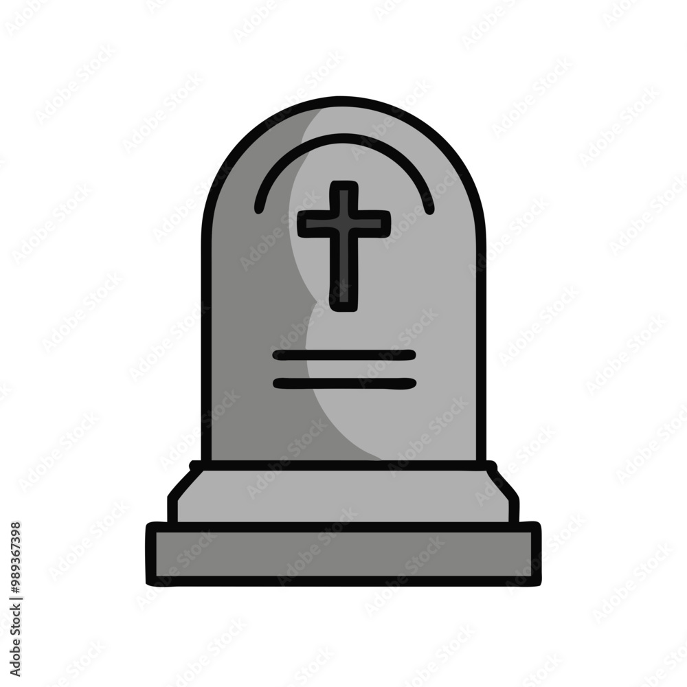 Tombstone icon with cross for memorial and remembrance
Tombstone icon with cross for memorial and remembrance
