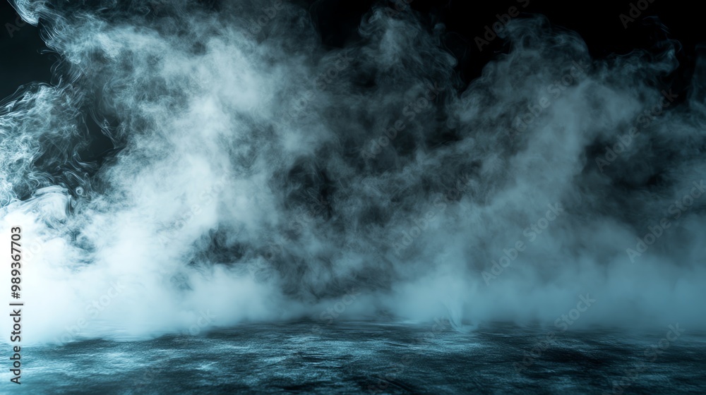 © wacharagorn - A dramatic scene of swirling mist and smoke, creating an ethereal atmosphere in a captivating dark setting. © wacharagorn - A dramatic scene of swirling mist and smoke, creating an ethereal atmosphere in a captivating dark setting.