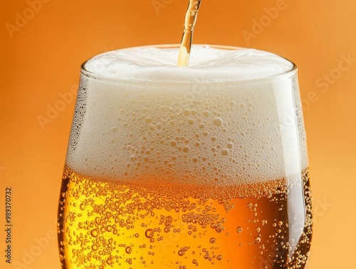Wallpaper Mural Bubbles of Freshly Poured Beer in a Glass Capturing the Essence of Refreshing Alcoholic Beverages Torontodigital.ca