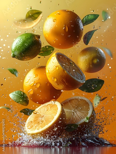 Citrus Splash: A Dance of Oranges and Lemons © Maryna
