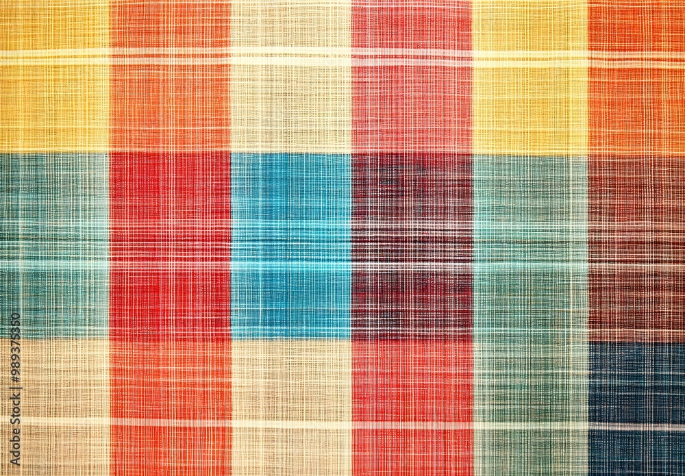 Colorful Plaid Fabric Texture Background Colorful Plaid Fabric Texture Background