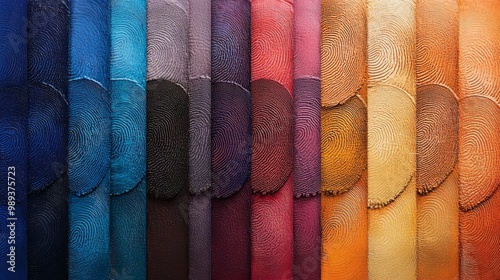 Vibrant leather swatches in an array of colors, showcasing texture and craftsmanship. Perfect for design inspiration.