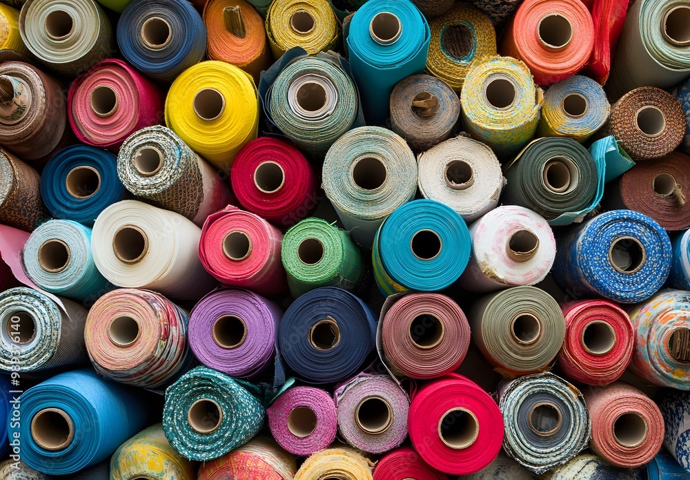 Colorful Fabric Rolls Background Pattern Colorful Fabric Rolls Background Pattern