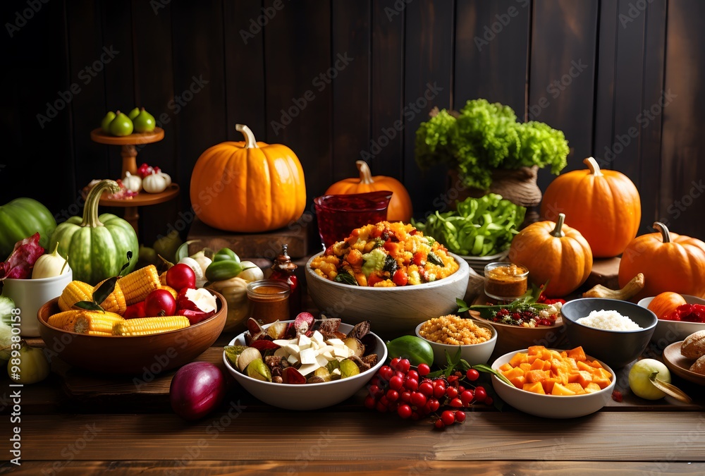 Autumn Harvest Tabletop Still Life with Copy Space Autumn Harvest Tabletop Still Life with Copy Space