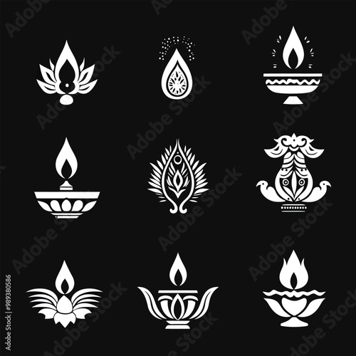 Diwali Icon and Elements Collection