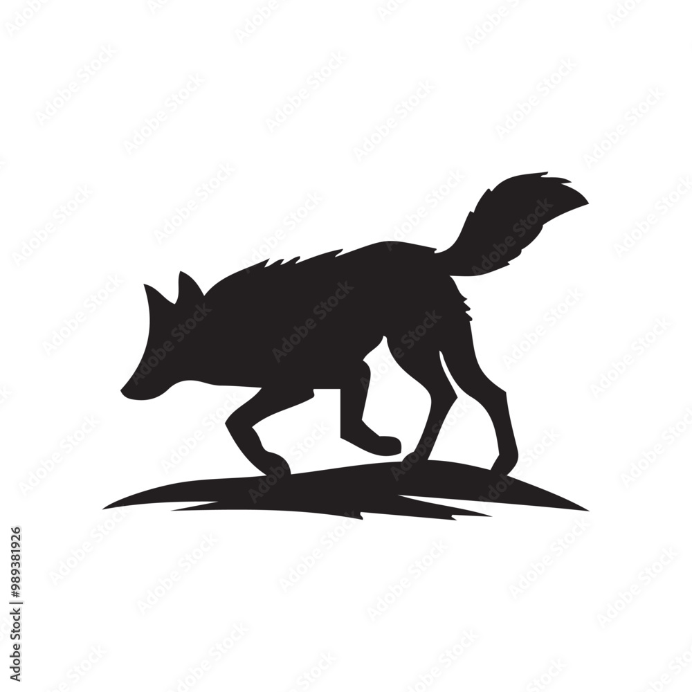 Fototapeta premium vector illustration wolf silhouette on white background