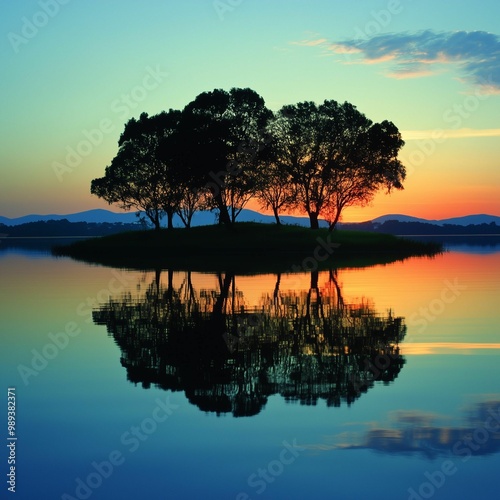 Fototapeta Naklejka Na Ścianę i Meble -  sunset on the lake