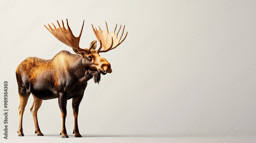 Moose standing gracefully on a white isolated background. Moose standing gracefully on a white isolated background.