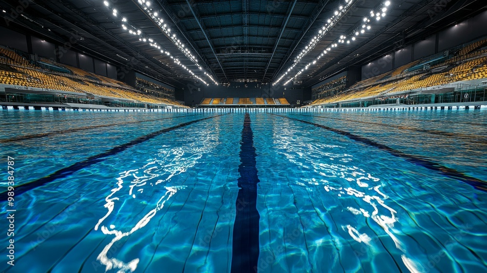 custom made wallpaper toronto digitalOlympic sized swimming pool. Interior swimming pool, stadium, event, indoor. Brightly lit, fresh water.	