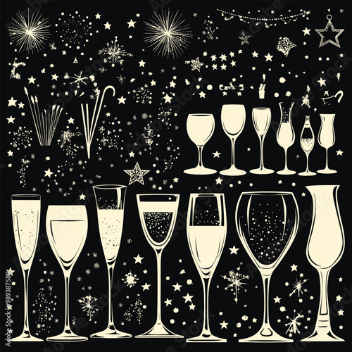 New Year Icons and Elements Collection