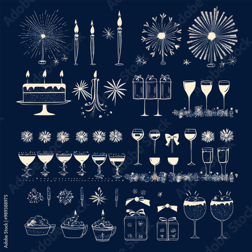 New Year Icons and Elements Collection