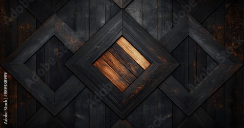 Dark Wood Diamond Pattern Background