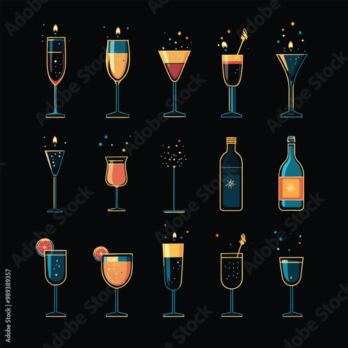New Year Icons and Elements Collection