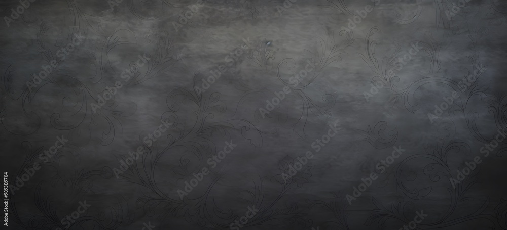 Dark Grey Damask Floral Pattern Background Dark Grey Damask Floral Pattern Background