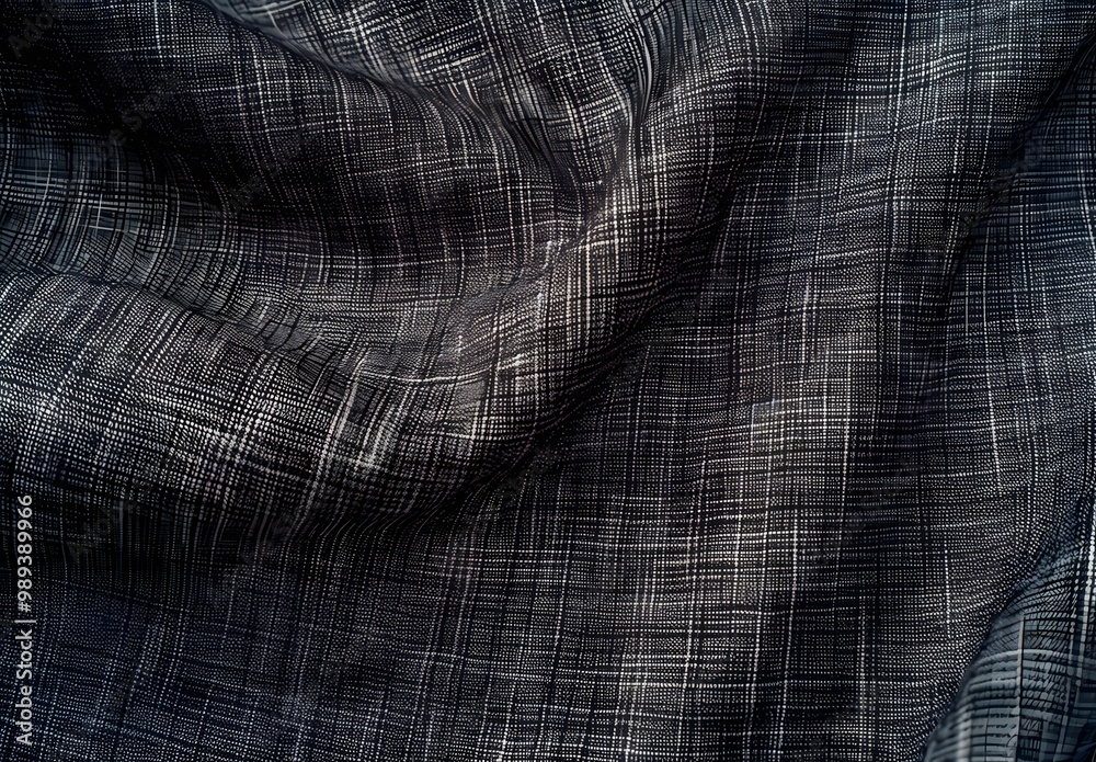 Fototapeta premium Dark Grey Woven Fabric Texture Background