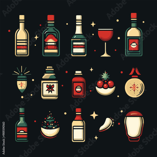 New Year Icons and Elements Collection