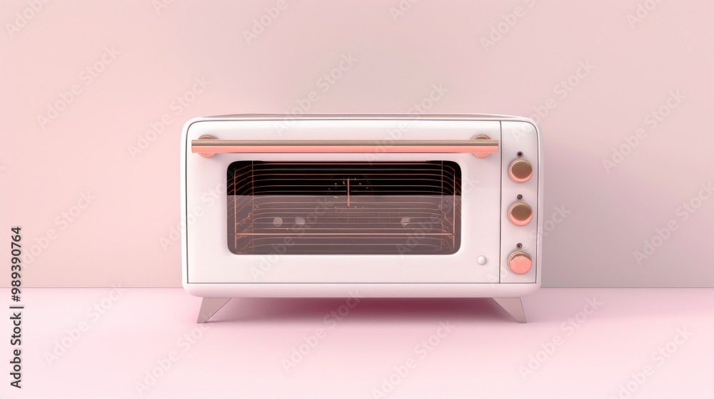 White Toaster Oven with Rose Gold Accents White Toaster Oven with Rose Gold Accents