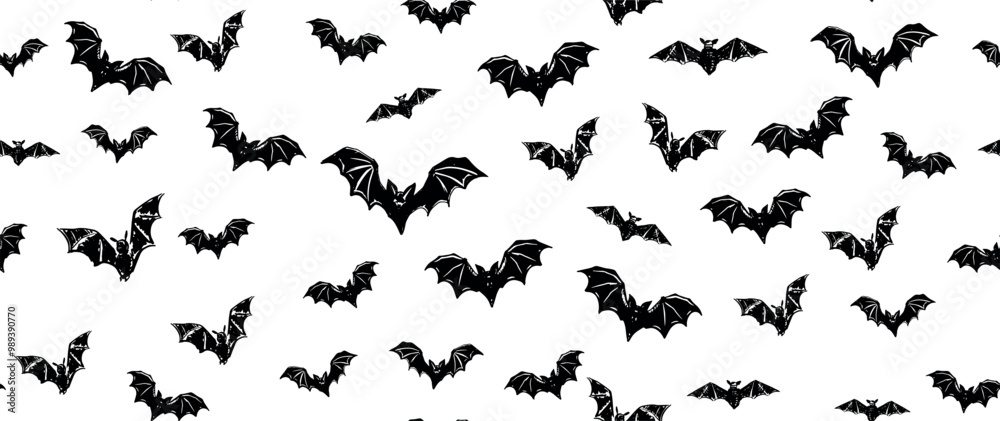 Halloween, bat on white background, hand drawn pattern.
Halloween, bat on white background, hand drawn pattern.
