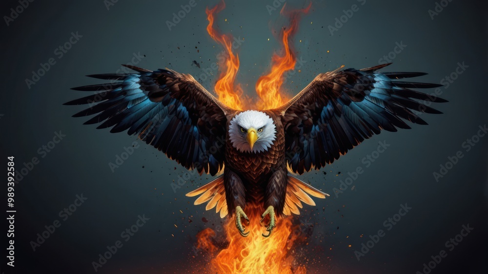 Obraz premium Eagle in Flames