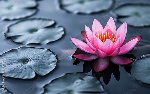 Blossoming Hope: Symbolic Lotus Flower in Water Signifying Renewal and Fresh Start