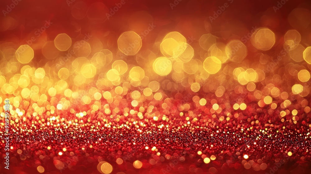 Red and Gold Bokeh Lights on Christmas Background Red and Gold Bokeh Lights on Christmas Background