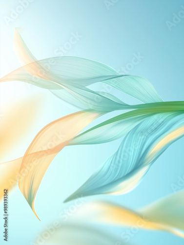 Blue and yellow transparent leafs