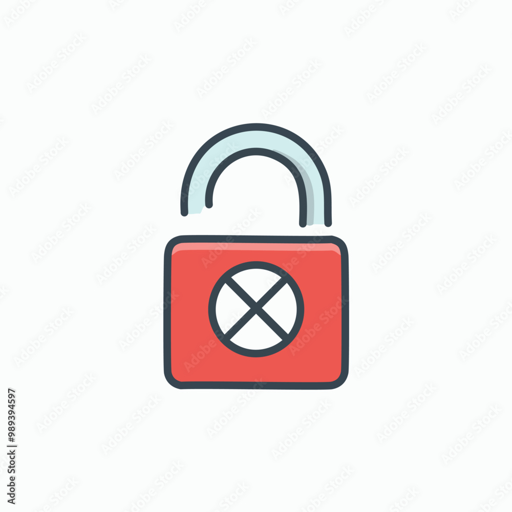 A lock that cannot be opened icon vector art illustration design. Icon concept design. A lock that cannot be opened icon vector art illustration design. Icon concept design.