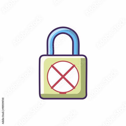 A lock that cannot be opened icon vector art illustration design. Icon concept design.