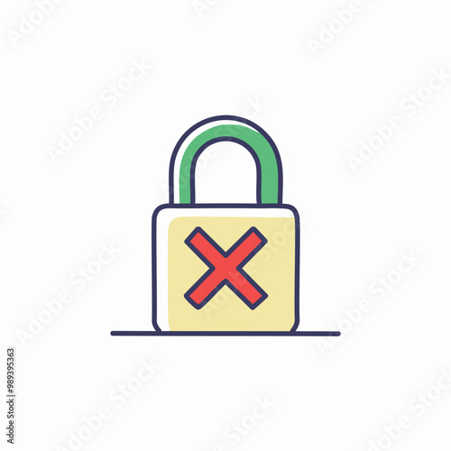 A lock that cannot be opened icon vector art illustration design. Icon concept design.