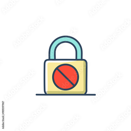 A lock that cannot be opened icon vector art illustration design. Icon concept design.